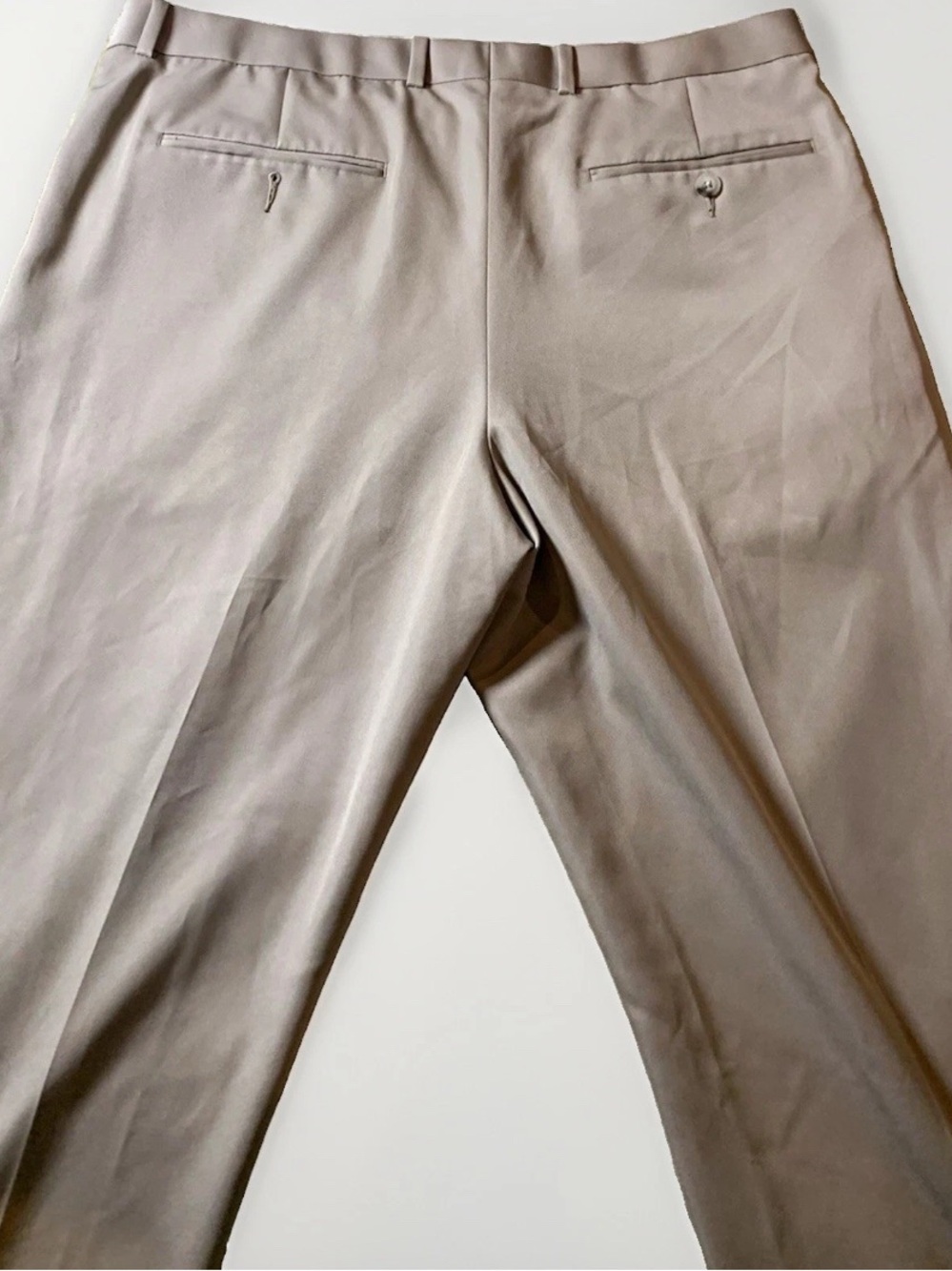 Portfolio Men's Beige Modern Fit Flat Front Straight Leg Dress Pants 36x32